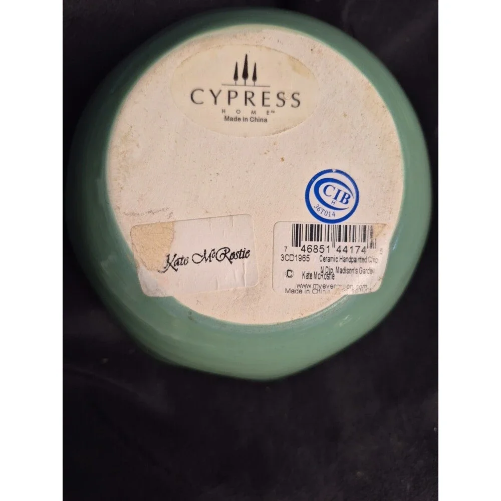 Hand Painted Butterfly Bowl Cypress Madison's Garden  By Kate McRostie Decrotive